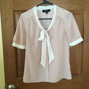 Jason Wu from Target pink polka dot top blouse S